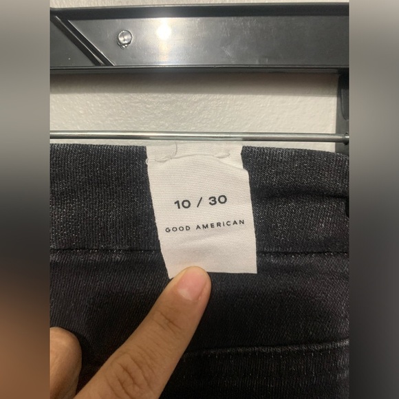 Good American Good Legs Black Straight Jeans Women's Stretch Denim Sz 10/30 - Picture 12 of 15